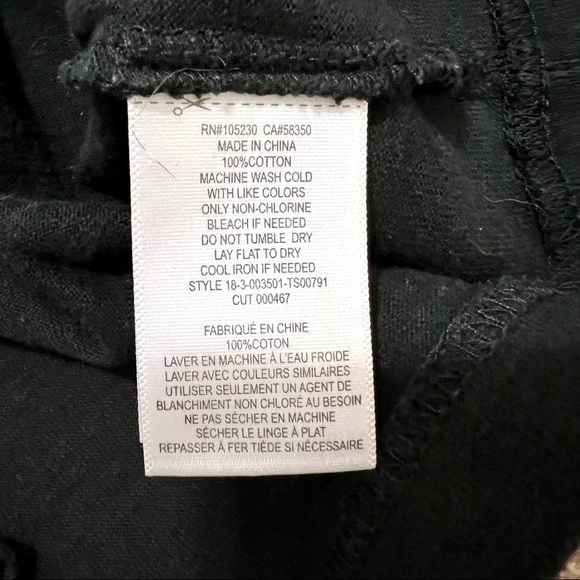 CURRENT/ELLIOTT Cotton Black cropped boxy oversized tee womens size 1 /S - Picture 9 of 9